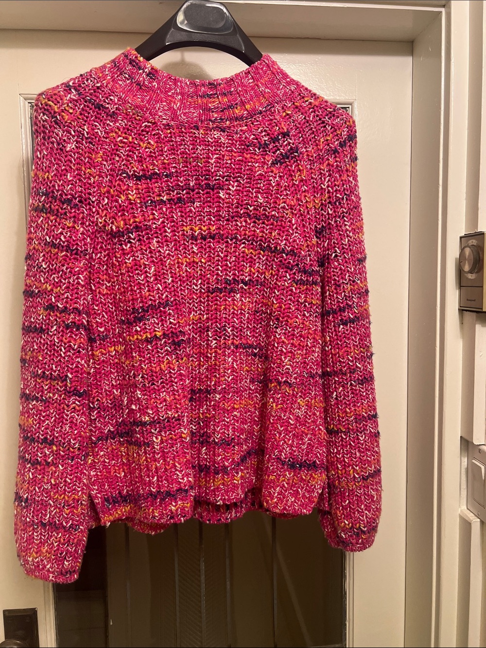 GAP Pink Marled Cowlneck Sweater with Multicolor Flecks
